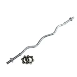 Bilanciere Curvo per Curl Toorx 120 cm cromato con chiusura a vite