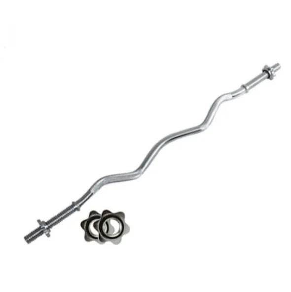 Bilanciere Curvo per Curl Toorx 120 cm cromato con chiusura a vite