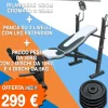 Kit Completo Panca Richiudibile + Bilanciere 150 cm + 40 Kg Dischi in Ghisa