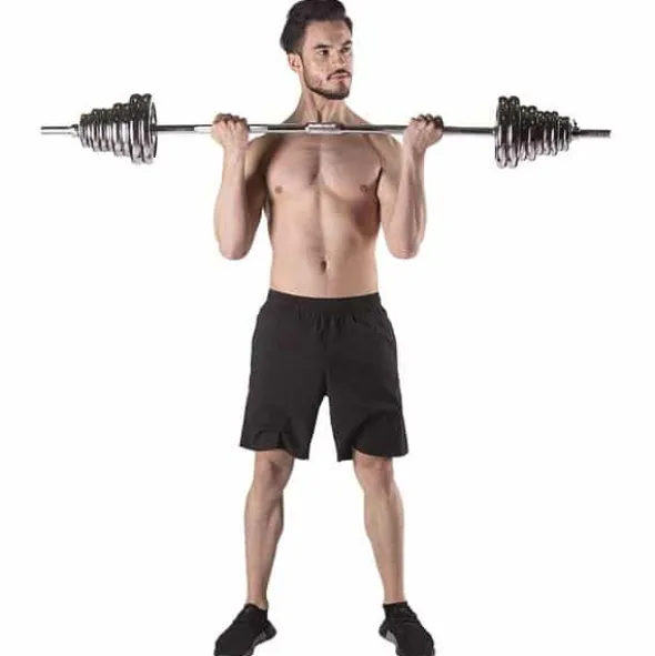 Set Componibile Manubri e Bilanciere HMS con 40,5 Kg di Pesi Cromati