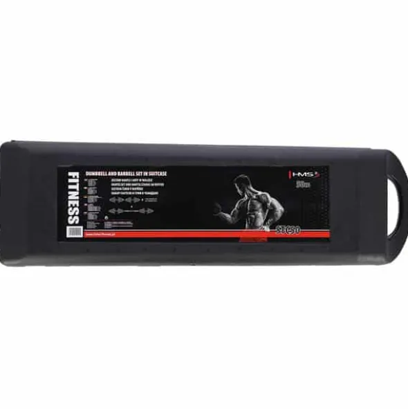 Set Componibile Manubri e Bilanciere HMS con 40,5 Kg di Pesi Cromati