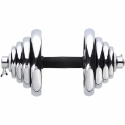 Set Componibile Manubri e Bilanciere HMS con 40,5 Kg di Pesi Cromati