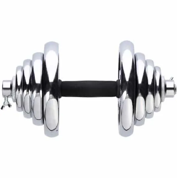 Set Componibile Manubri e Bilanciere HMS con 40,5 Kg di Pesi Cromati