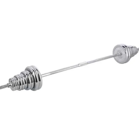 Set Componibile Manubri e Bilanciere HMS con 40,5 Kg di Pesi Cromati