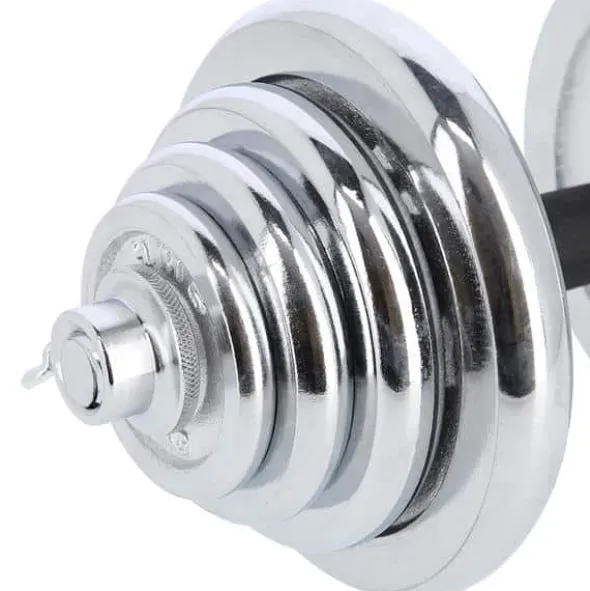 Set Componibile Manubri e Bilanciere HMS con 40,5 Kg di Pesi Cromati