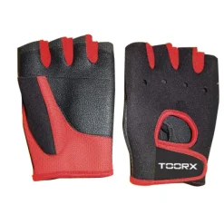 Toorx Guanti in Neoprene, Lycra pelle Scamosciata per Sollevamento Pesi Nero-Rossi
